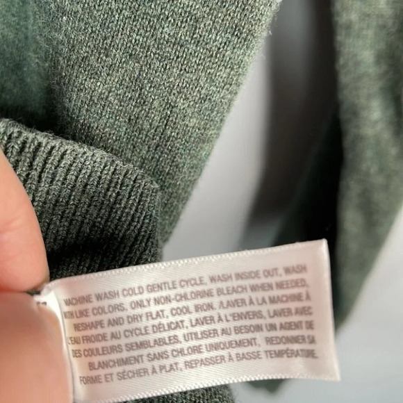 OLD NAVY Mens Argyle Pattern V-Neck Sweater Academia Prep Green Knit Cotton L - Picture 9 of 11